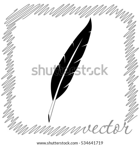 Feather  black  vector icon