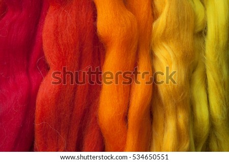 colored wool for felting, Picture