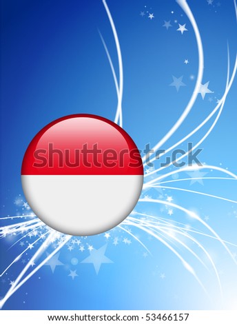 Monaco Flag Button on Abstract Light Background Original Illustration