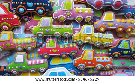 Car cookies , Christmas  decorated cookies , auto motive
