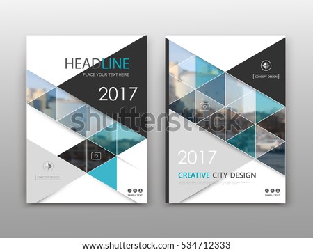 Abstract binder layout. White a4 brochure cover design. Fancy info text frame. Creative ad flyer font. Title sheet model set. Modern vector front page. City view banner. Blue figure mosaic icon fiber