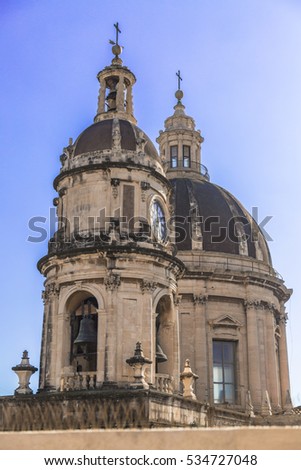 Piazza Duomo (Cathedral Square) with Cathedral of Santa Agatha (Catania duomo) in Catania in Sicily, Italy