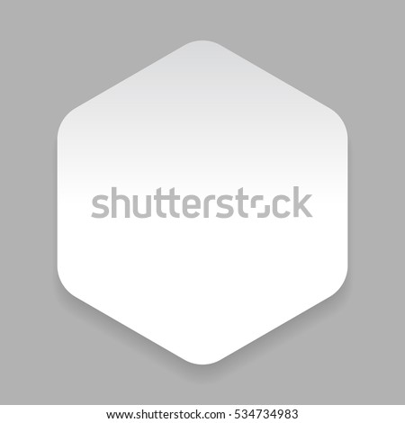 White paper sticker hexagon vector Royalty-Free Stock Photo #534734983
