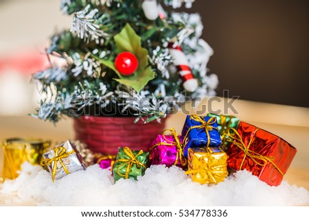 colorful Christmas tree and gift box