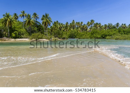 Praia da Cueira (Cueira Beach) in Ilha de Boipeba (Boipeba Island), South Bahia, Brazil