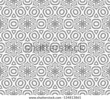 grey, white color floral geometric pattern. Modern seamless vector illustraion. illusion for design, wallpaper