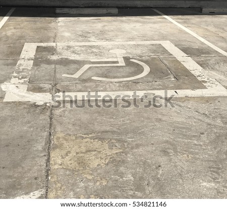 wheel chair symbol road, car parking
