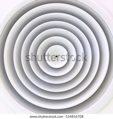 Background and texture of white circle. White Round Diffuser on the floor.