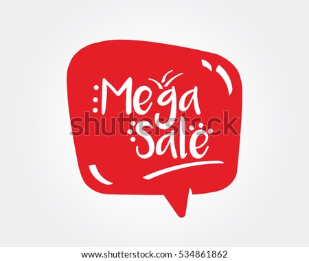 Mega sale speech bubble doodle