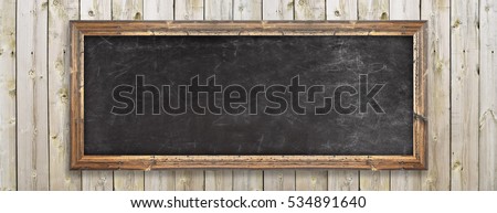 Chalkboard on the wood wall
