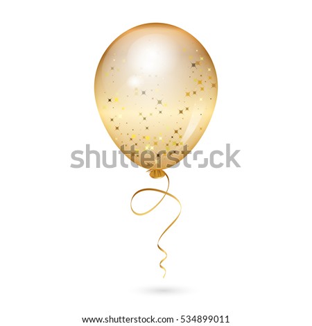 Vector illustration of gold shiny balloon