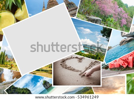 Blank postcards on Travel Pictures - can be used for display your products or promotional and advertising posters.