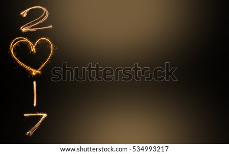 happy new years 2017 fireworks Sparkle alphabet on gold bokeh background. HAPPY NEW YEAR concept.
