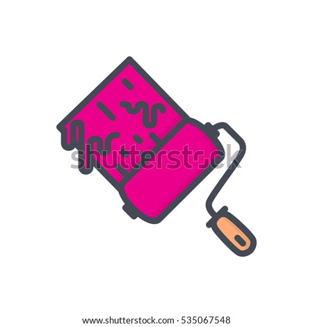 Paint Roller Icon Pink