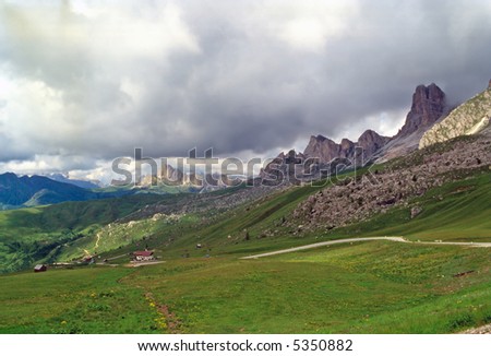Passo Giau (Belluno, Veneto, Dolomites). The top at summer