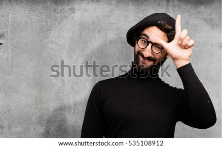 young french artist loser sign