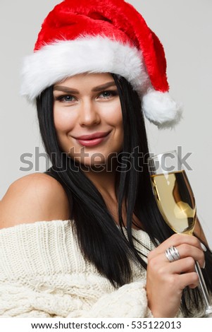 Beautiful girl with champagne glass
