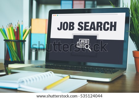 Job Search Icon Concept on Laptop Screen