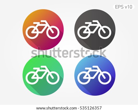 Colored icon of bike symbol with shadow