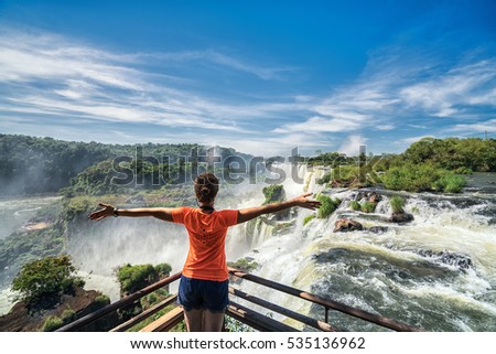 Iguazu falls, 7 wonder of the world in  Argentina Royalty-Free Stock Photo #535136962