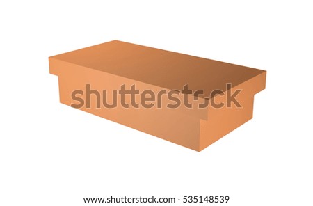 Blank box isolated on white background. 3d render
