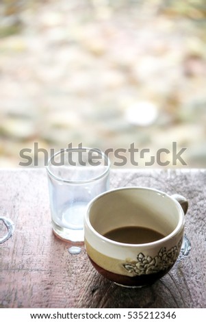 cup of coffee on the table, this picture is generic style in Thailand, this picture is no any legal and trademark