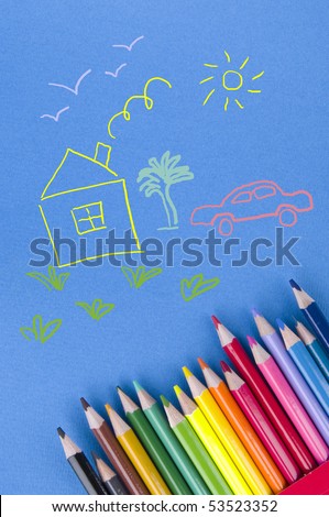 Picture and colour pencils