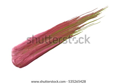 photo grunge red blue brush strokes oil paint isolated on white background