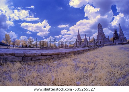 ayuthaya historical Park infrared picture