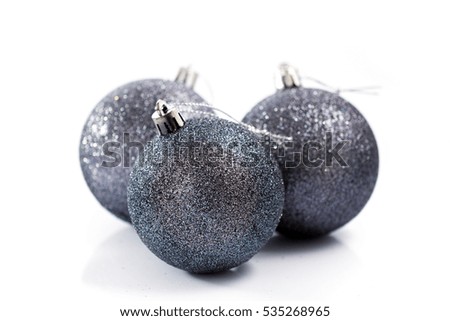Black christmas balls isolated on a white