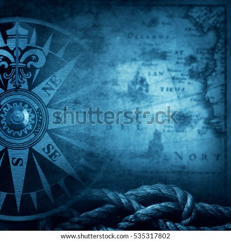 Pirate and nautical theme grunge background Royalty-Free Stock Photo #535317802