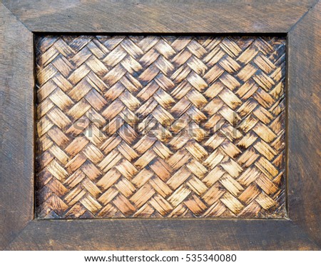pattern of bamboo cross weave wood background frame