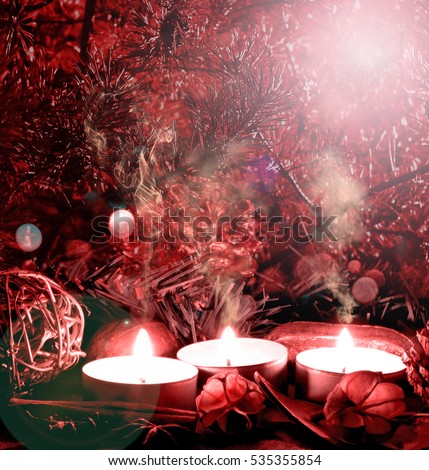 merry christmas time atmospehere photomanipulation with color shine and lights