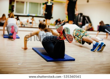 High-intensity interval training workout. Hiit group training Royalty-Free Stock Photo #535360561