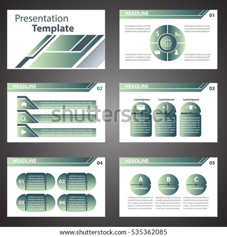 vector green business blue presentation template slides background design