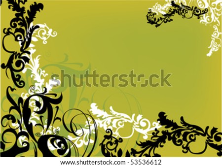 flowers decorative design on green