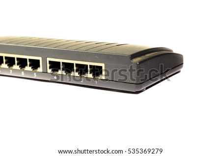 Ethernet switch hub isolated on a white background
