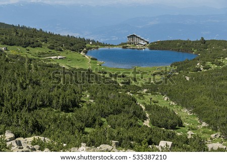 Landscape with Green hills around Bezbog lake, Pirin Mountain, Bulgaria