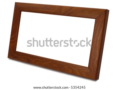 one wood frame isolated on white background