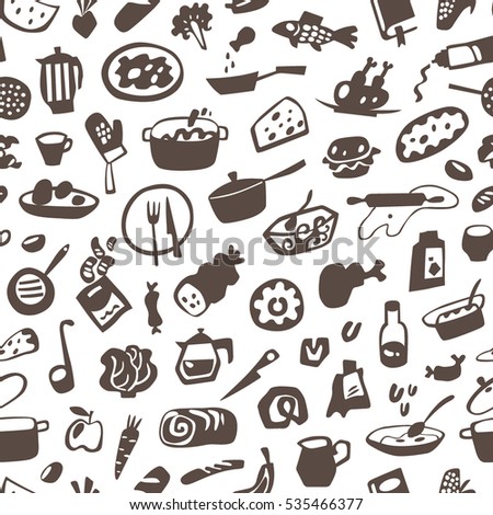 food , cookery - seamless vector background