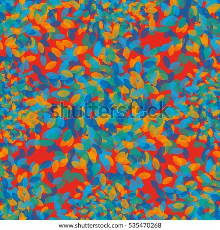 Floral vector seamless pattern.Texture with multicolored geometrical leafs.