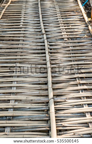 Background of bamboo floor, Thailand.