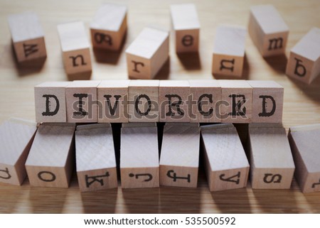 Divorced Word In Wooden Cube