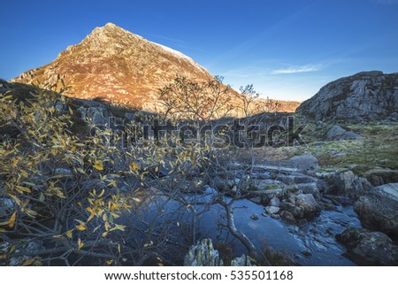 Glyderau Montains at Late Autmn in North Wales