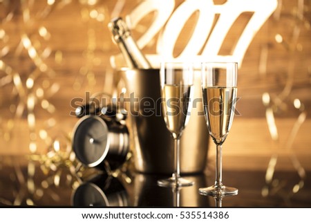 Golden New Years Eve celebration background. Place for typography 