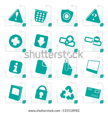 Stylized Web site and computer Icons - Vector Icon Set