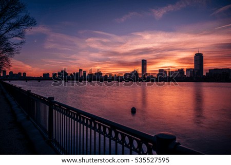 Sunrise Boston City Skyline