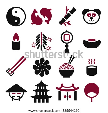 chinese new year icon set