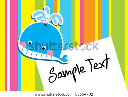 cute baby whale greeting card