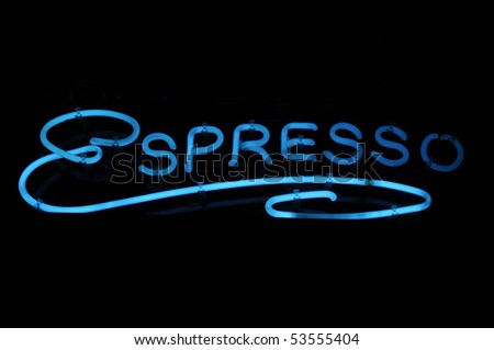 Espresso Coffee Neon Blue Light Sign